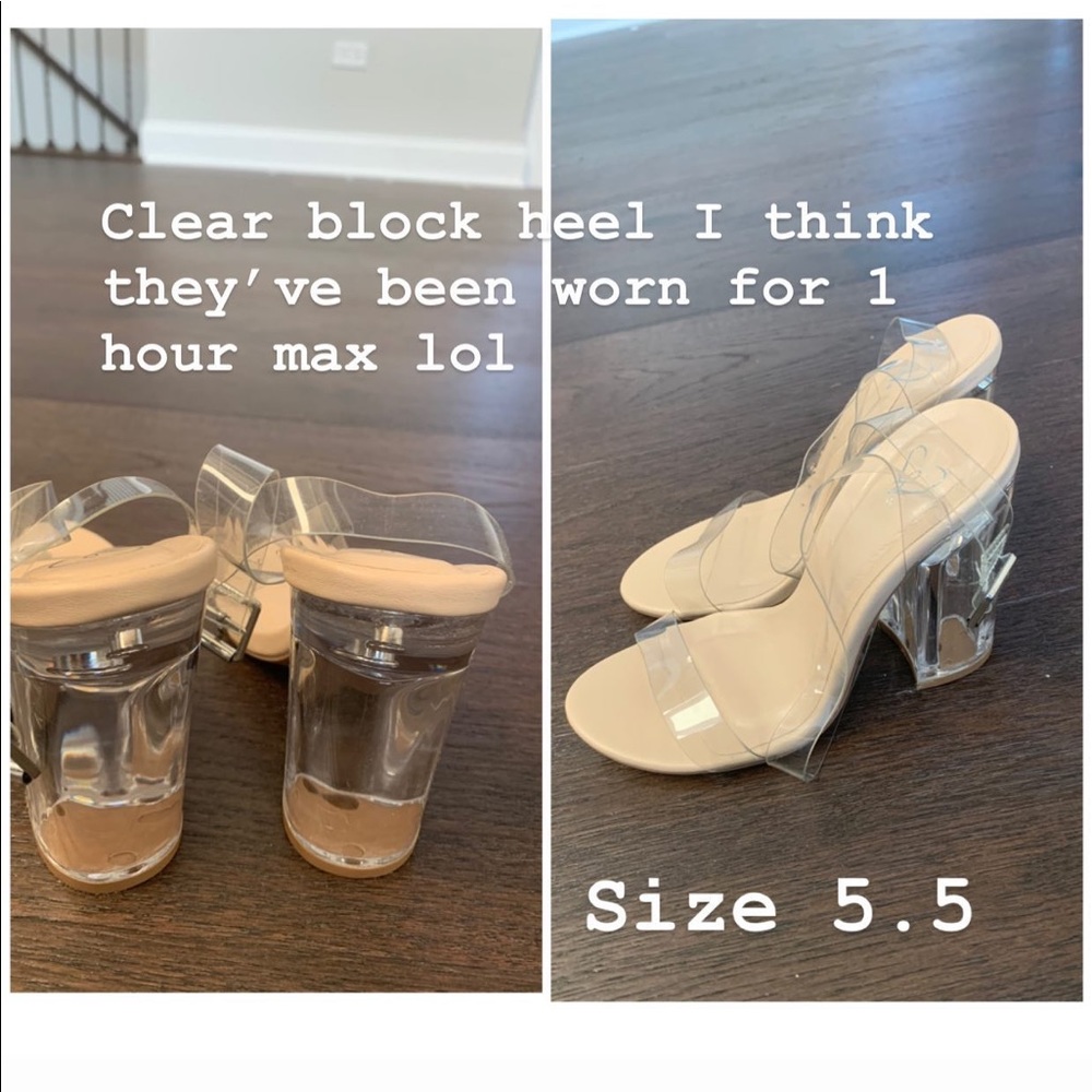 Clear block heel